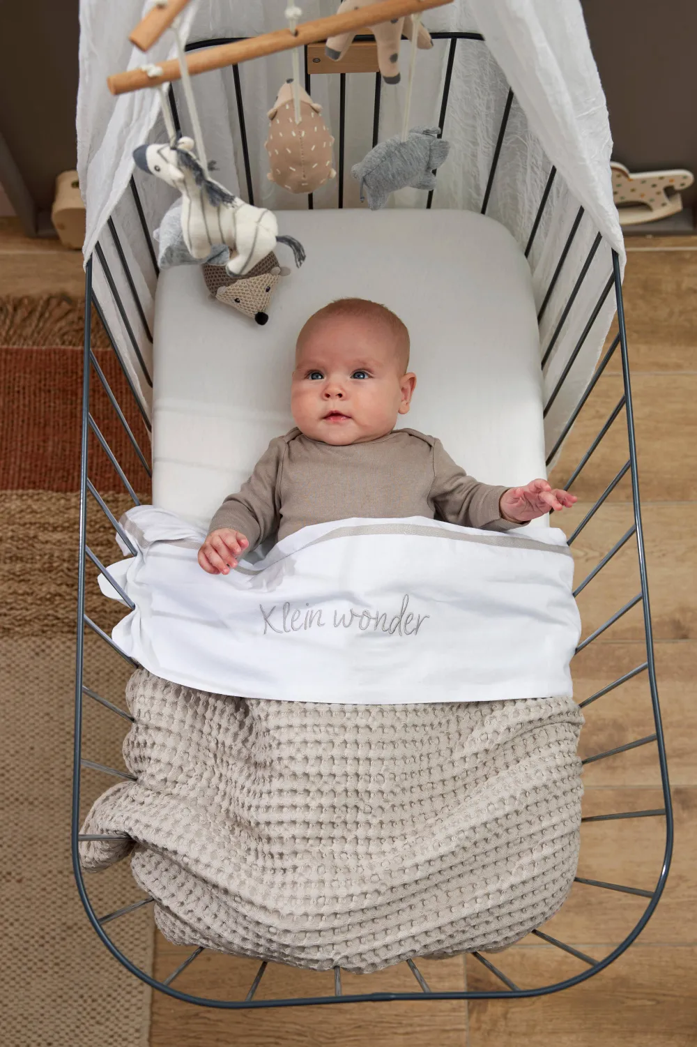 Best Sale Meyco Baby Wieglaken 'Klein Wonder' Greige