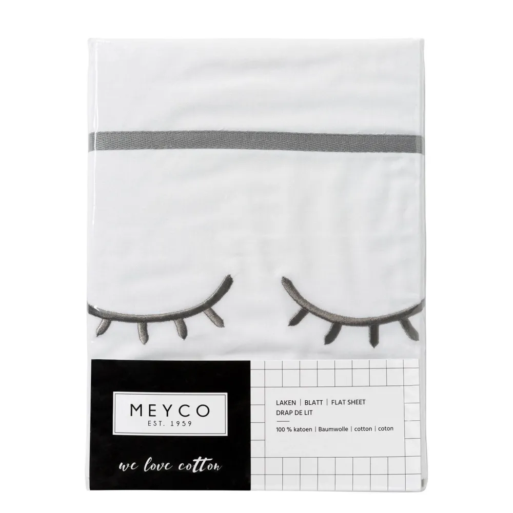 Outlet Meyco Sleepy Eyes Wieglaken 75X100 Cm Grijs