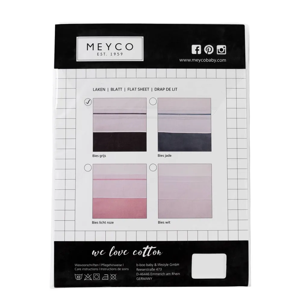 Store Meyco Wieglaken Met Bies 75X100 Cm Grijs