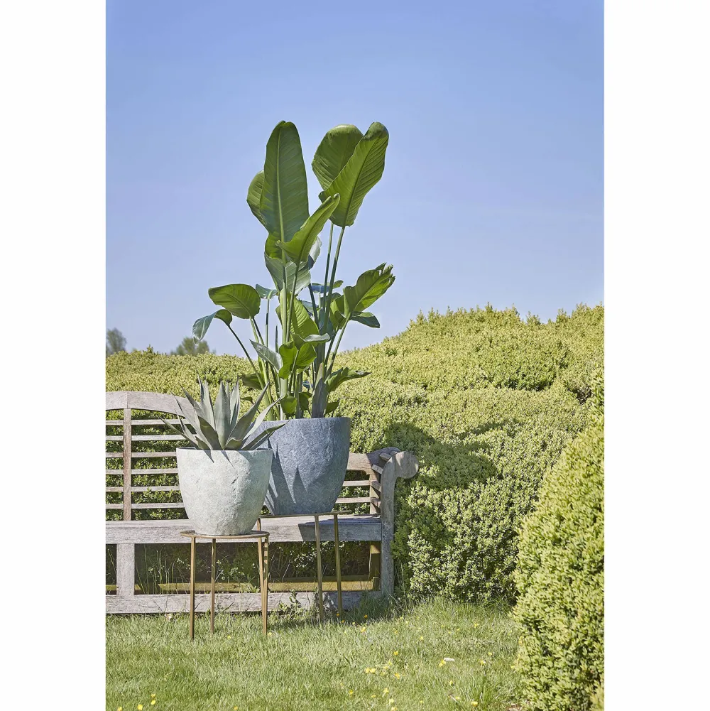 Bravo Bloempot Rond Lichtgrijs Slate - (H40Xo45 Cm)|Mica Decorations Hot