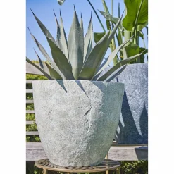 Bravo Bloempot Rond Lichtgrijs Slate - (H40Xo45 Cm)|Mica Decorations Hot