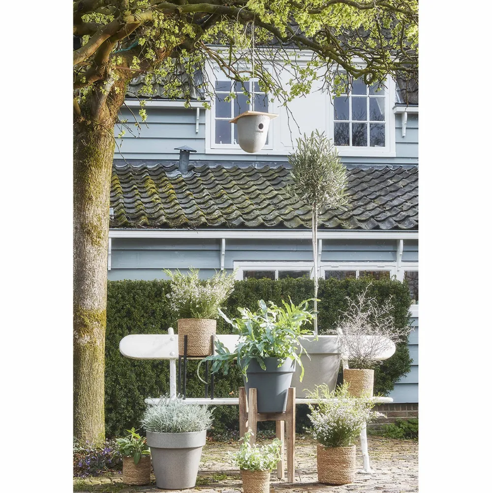 Orion Bloempot Rond Grijs - (H28,5Xo30 Cm)|Mica Decorations Best
