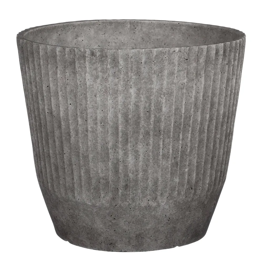 Rio Bloempot Rond Lichtgrijs - (H28Xo31 Cm)|Mica Decorations Fashion