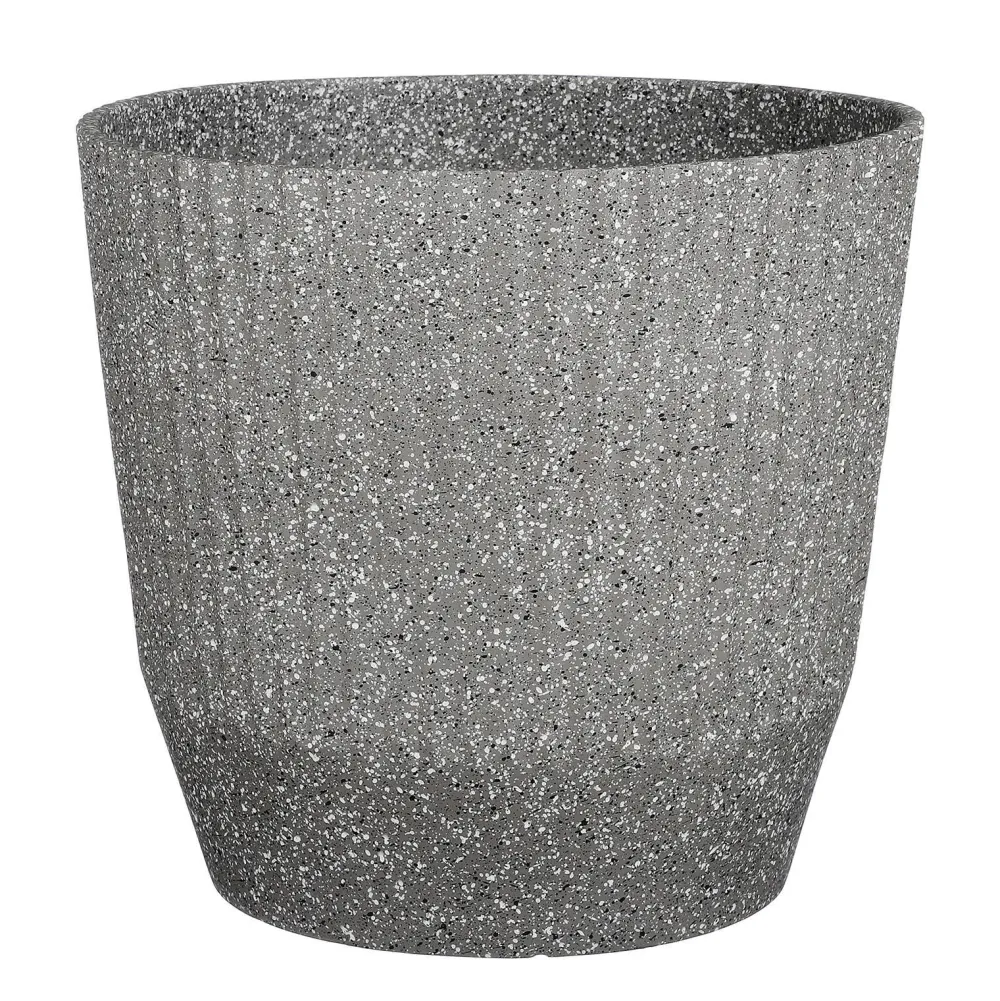 Rio Bloempot Rond Grijs Terrazzo - (H33,5Xo37 Cm)|Mica Decorations Outlet