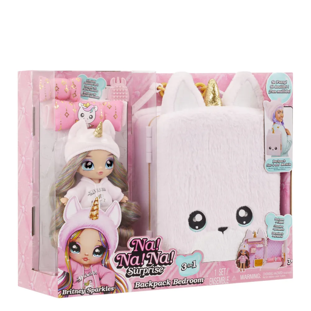 3-In-1 Speelset Met Rugzak, Slaapkamer En Britney Sparkles Met Eenhoornthema|Na! Na! Na! Surprise Fashion