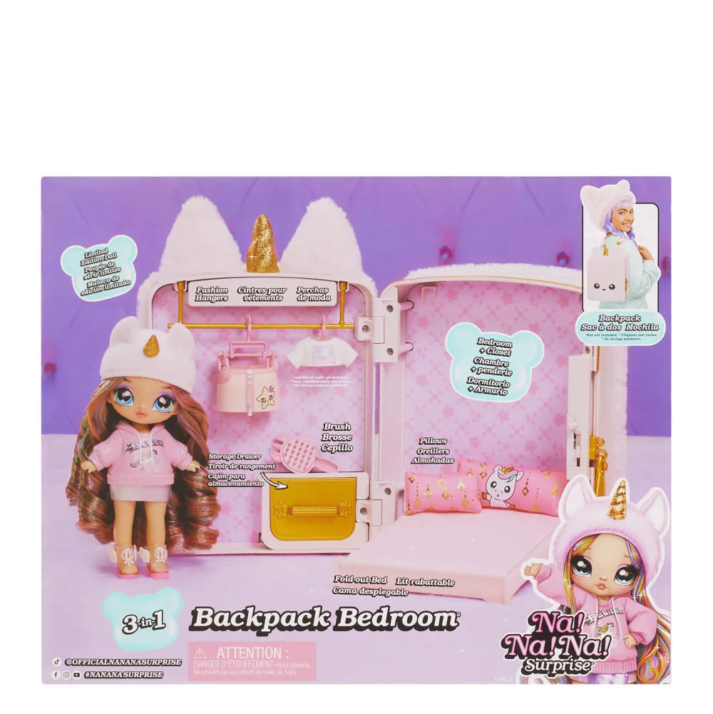3-In-1 Speelset Met Rugzak, Slaapkamer En Britney Sparkles Met Eenhoornthema|Na! Na! Na! Surprise Fashion
