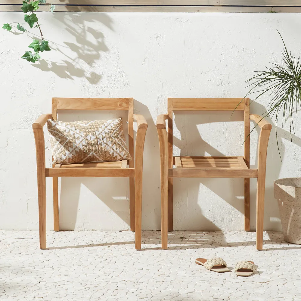 Teak Tuinstoel Bromo (Set Van 2)|NOUS Garden Clearance