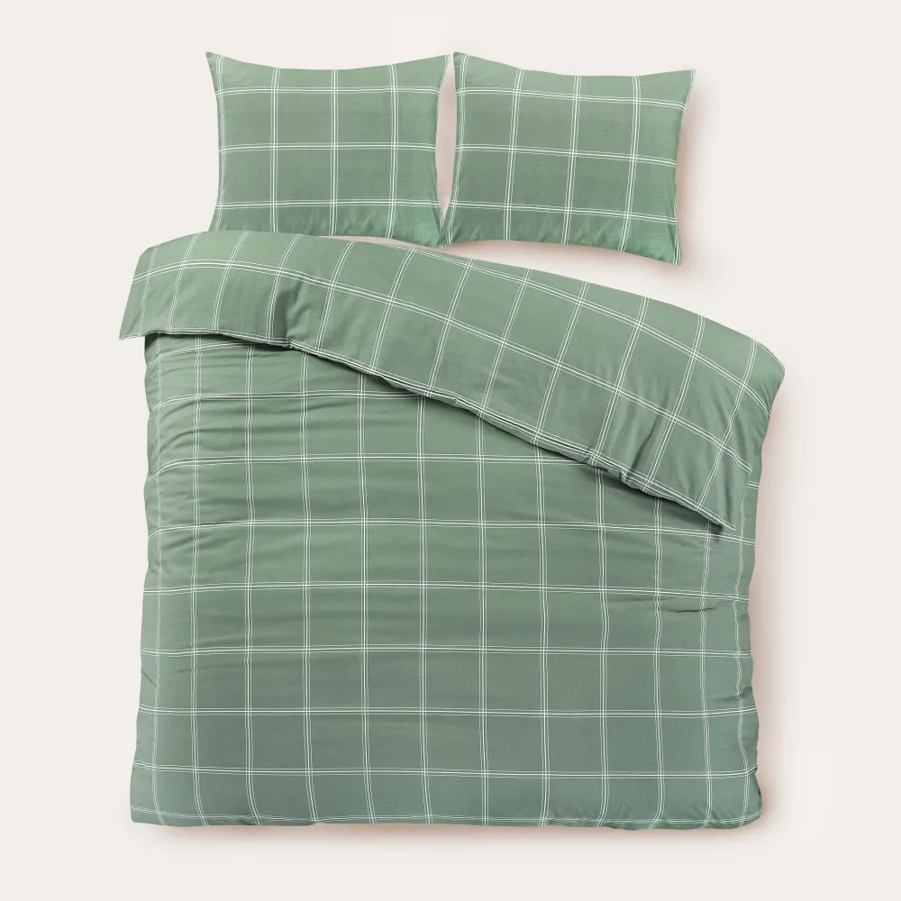 Outlet NOUS Living Katoenen Dekbedovertrek 2 Persoons Line Check (200X220 Cm)