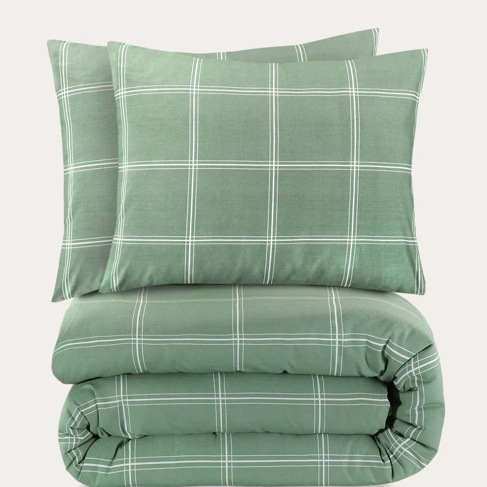 Outlet NOUS Living Katoenen Dekbedovertrek 2 Persoons Line Check (200X220 Cm)