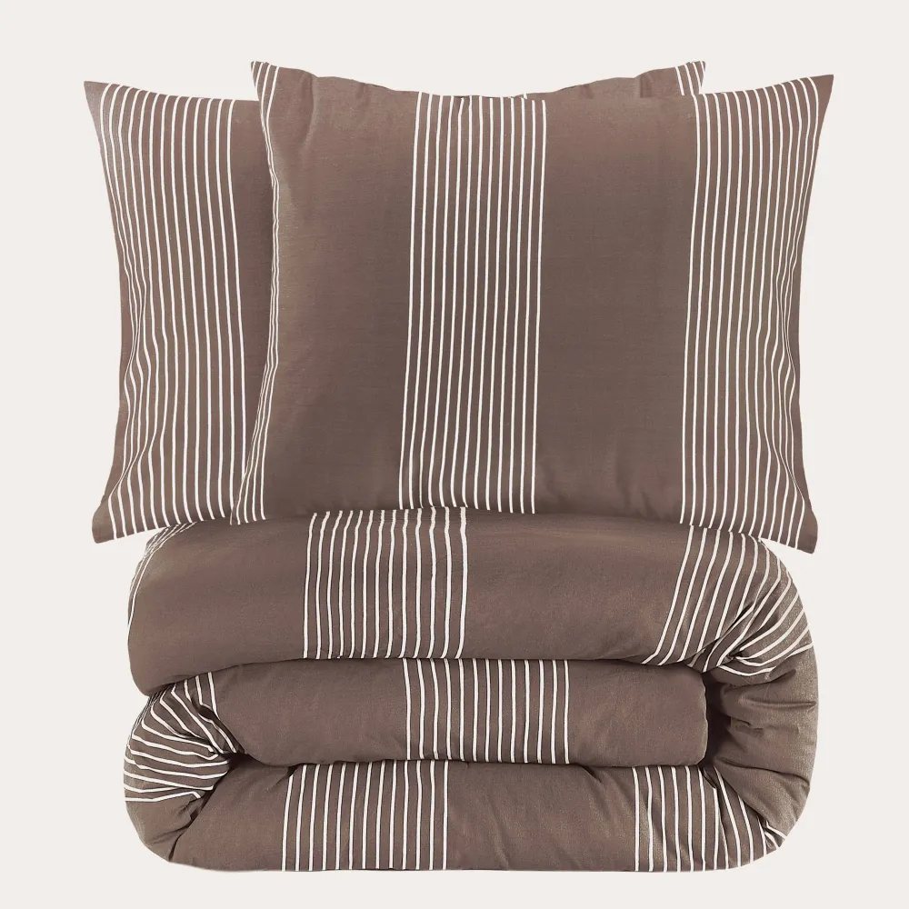 Shop NOUS Living Katoenen Dekbedovertrek Lits-Jumeaux Wide Stripe (240X220 Cm)