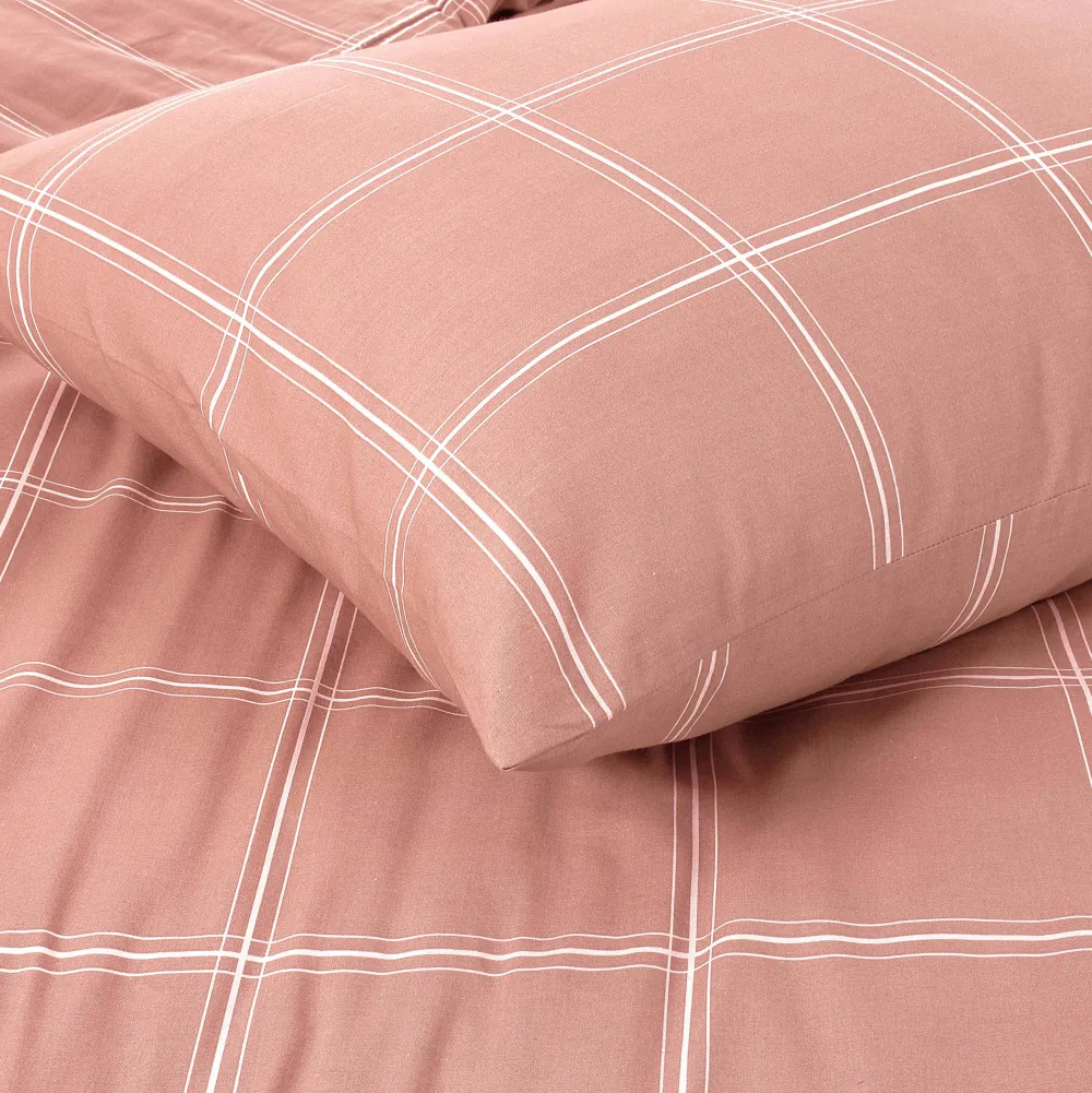 Online NOUS Living Katoenen Dekbedovertrek Lits-Jumeaux Line Check (240X220 Cm)