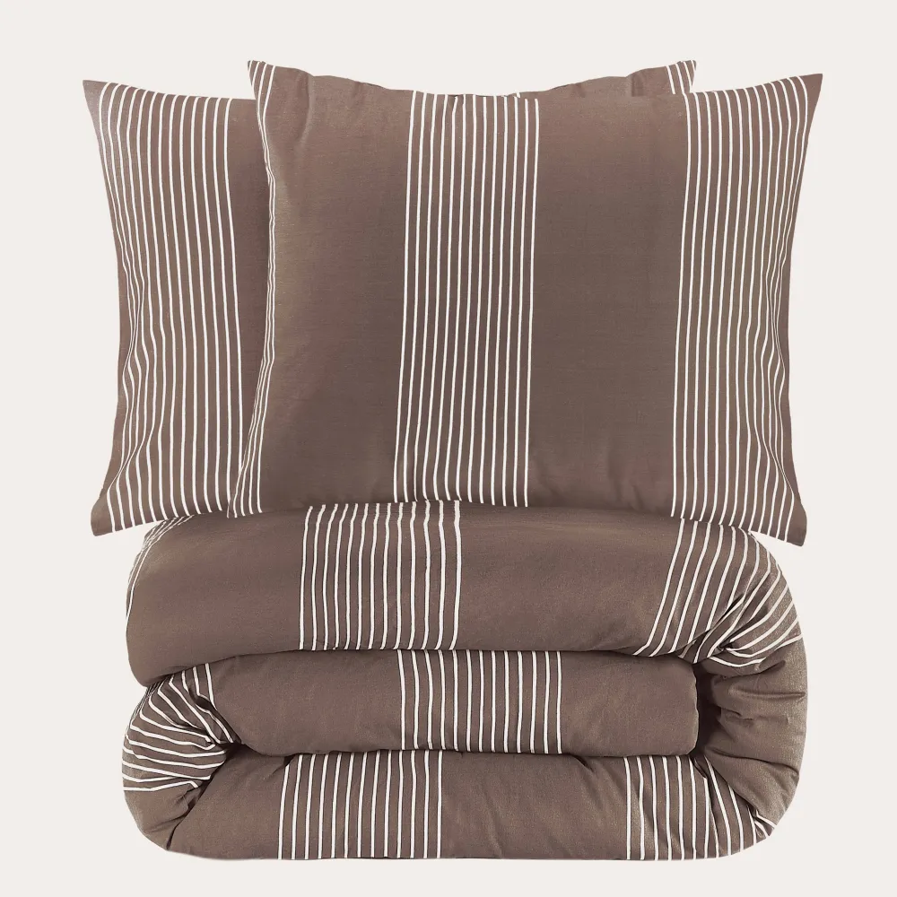 Store NOUS Living Katoenen Dekbedovertrek 2 Persoons Wide Stripe (200X220 Cm)