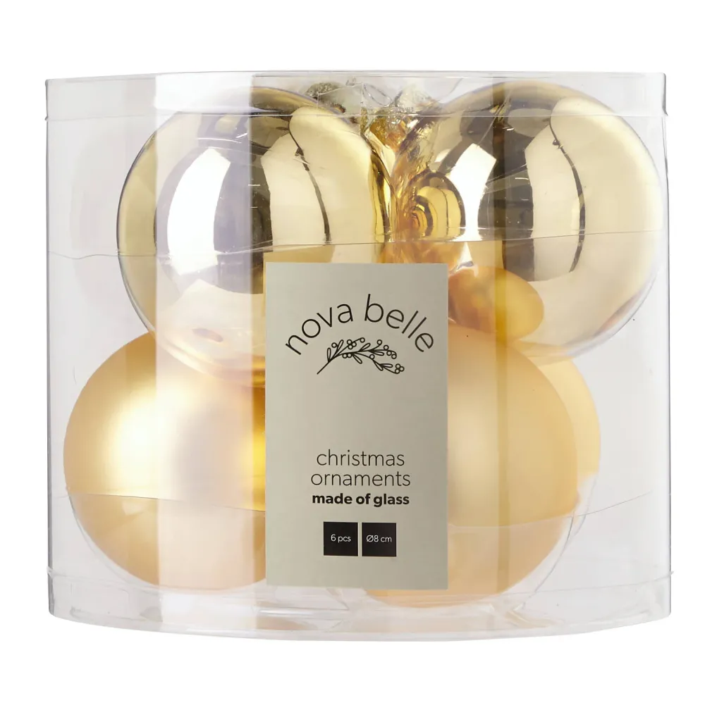 Fashion Nova Belle Kerstbal (Set Van 6) (O8 Cm)