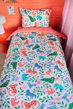 Discount Oilily Katoenen Dekbedovertrek 1 Persoons Happy Zoo (140X200 Cm)