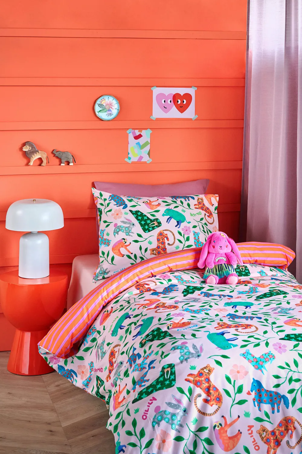 Discount Oilily Katoenen Dekbedovertrek 1 Persoons Happy Zoo (140X200 Cm)