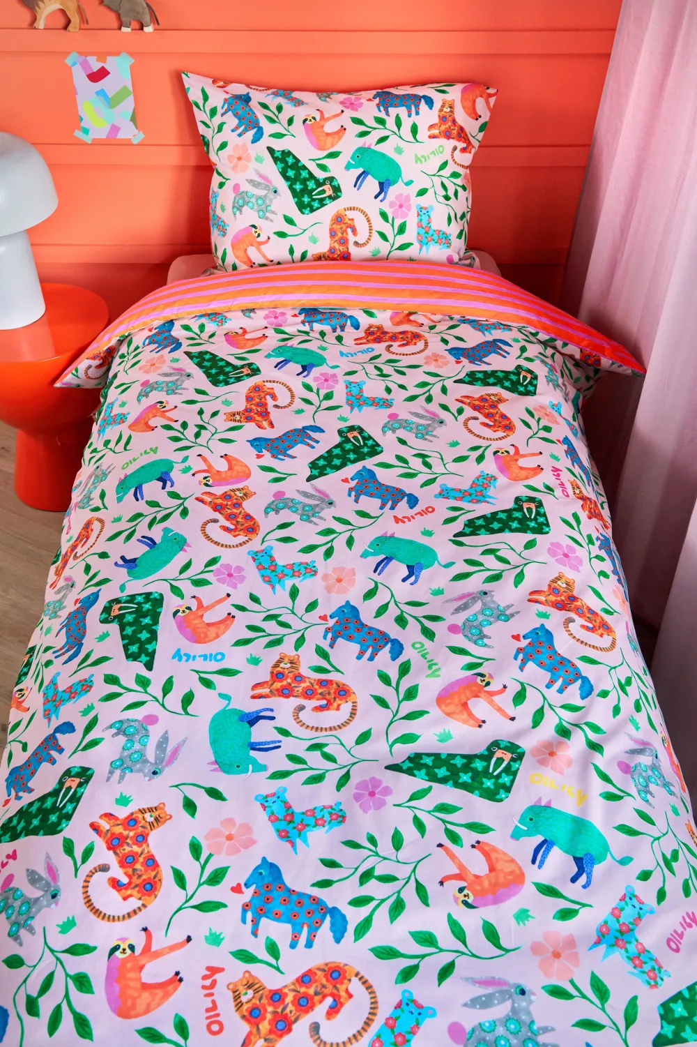 Hot Oilily Katoenen Dekbedovertrek Peuter Happy Zoo (120X150 Cm)