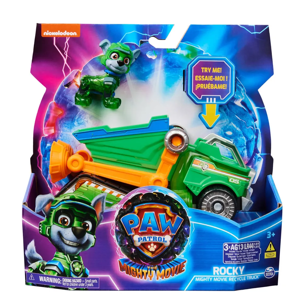 The Mighty Movie Vuilniswagen Met Rocky Actiefiguur Licht En Geluid|Paw Patrol Cheap