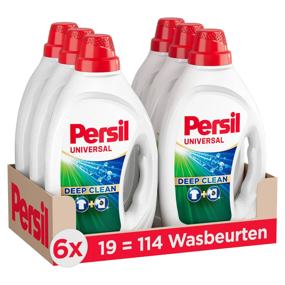 Clearance Persil Gel Universal - Vloeibaar Wasmiddel - Universal - Voordeelverpakking - 6 X 19 Wasbeurten - 114 Wasbeurten