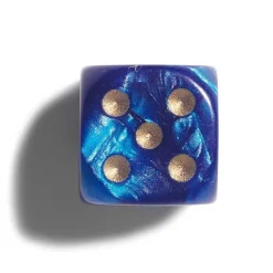 Parelmoer Blauw Dobbelstenen 12Mm 36St. Dobbelstenen 36 Stuks (Parelmoer Blauw)|Philos Outlet