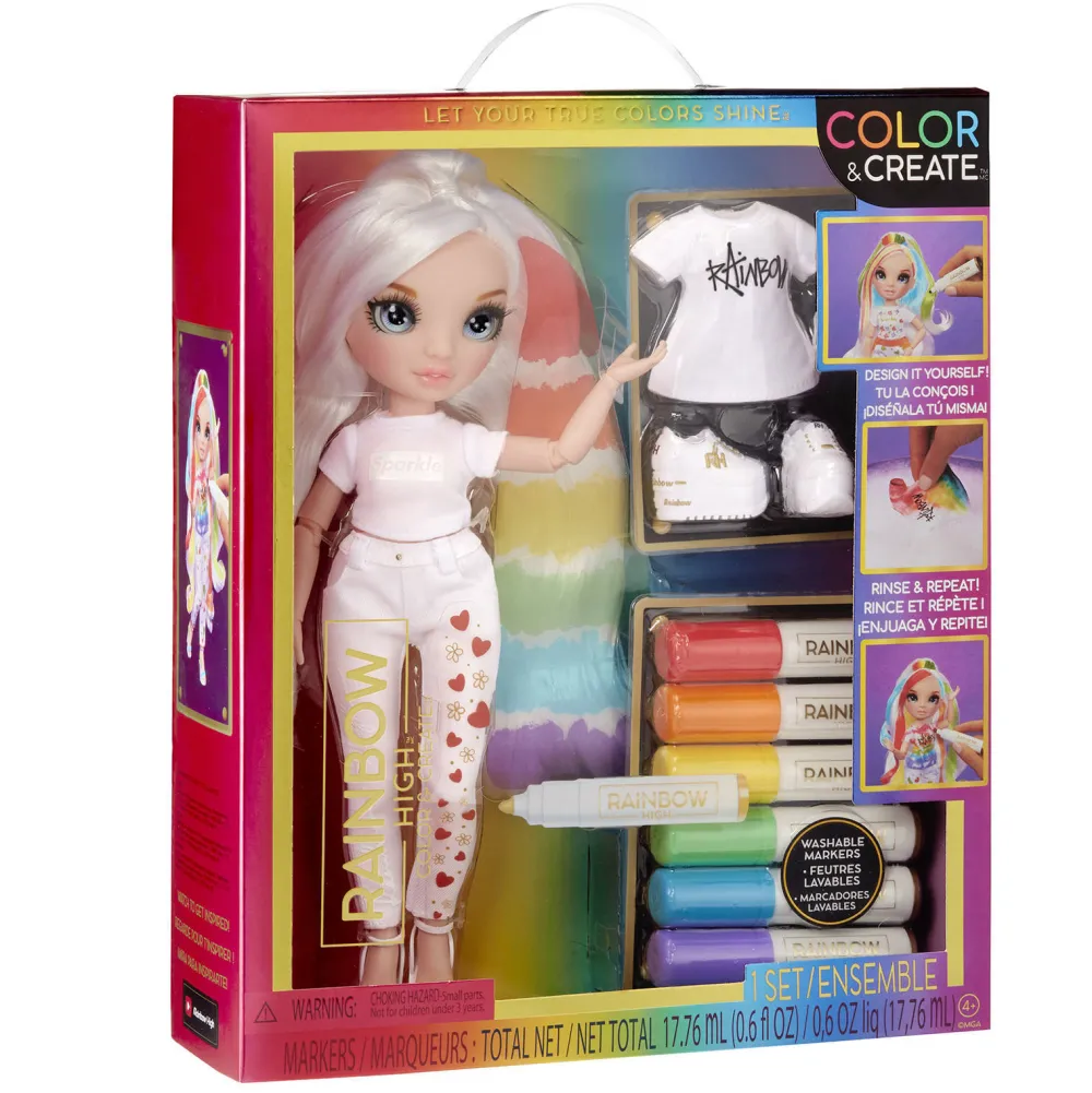 Color & Create Fashion Doll- Character 1 (Blue Eyes)|Rainbow High Hot