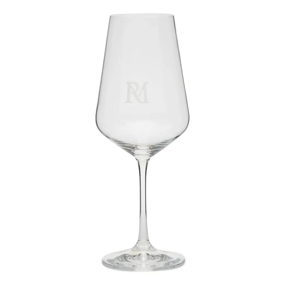 Outlet Riviera Maison Wijnglas Wit Monogram