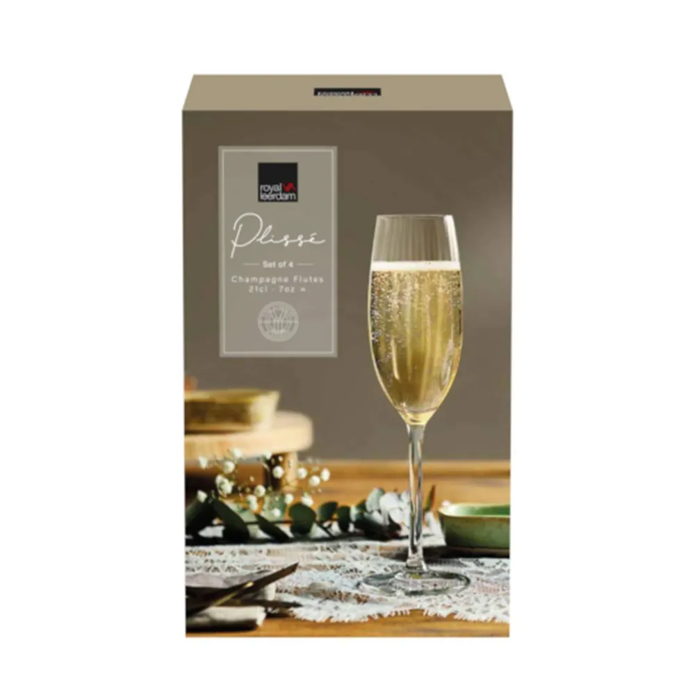 Store Royal Leerdam Champagneglas Plisse (Set Van 4)