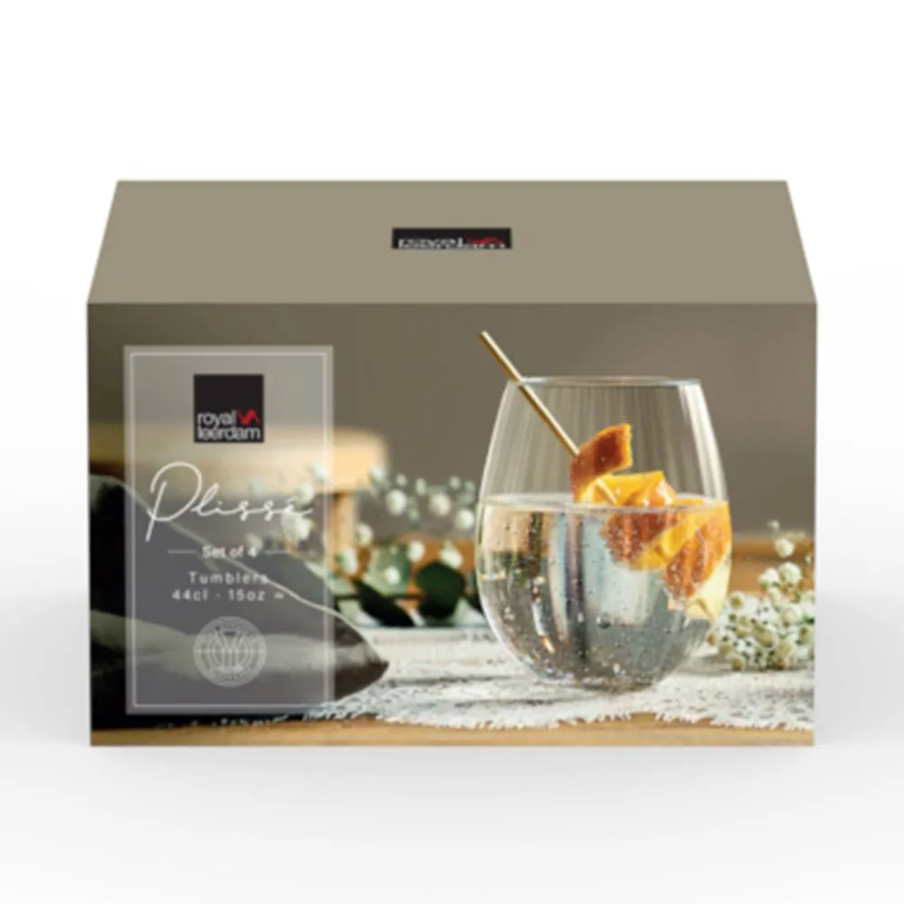 Hot Royal Leerdam Waterglas Plisse (Set Van 4)