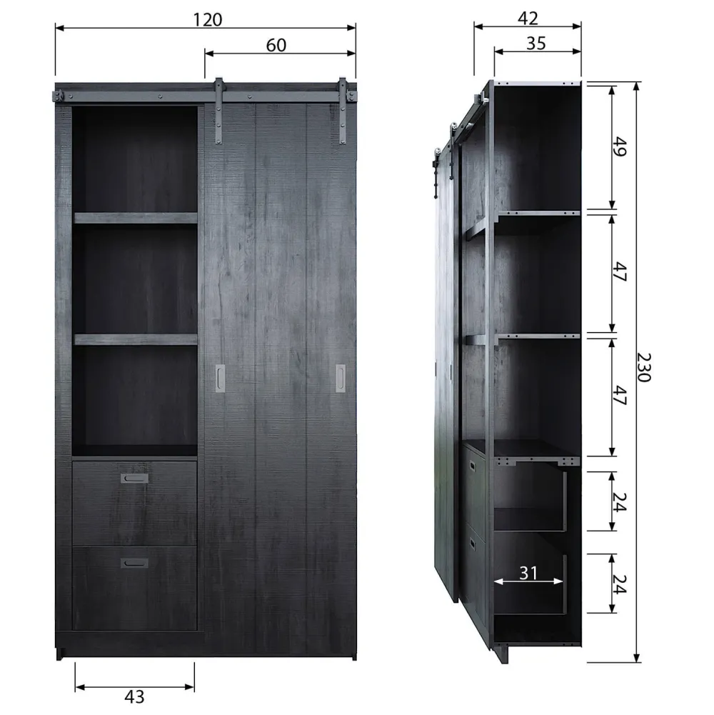 New vtwonen Wandkast Slide Barn