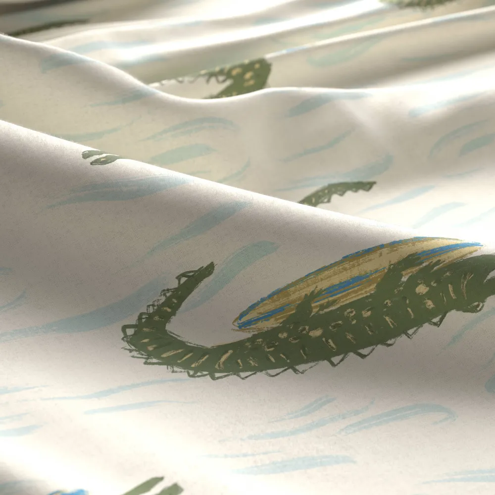 Sale Wehkamp Home Katoenen Dekbedovertrek 1 Persoons Surfin Croco (140X200 Cm)