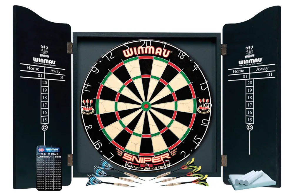 Pro Dartset - Kabinet, Dartbord En 6 Dartpijlen|Winmau Discount