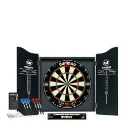 Pro Diamond Dartset - Kabinet, Dartbord En 2 Dartpijlen|Winmau Hot