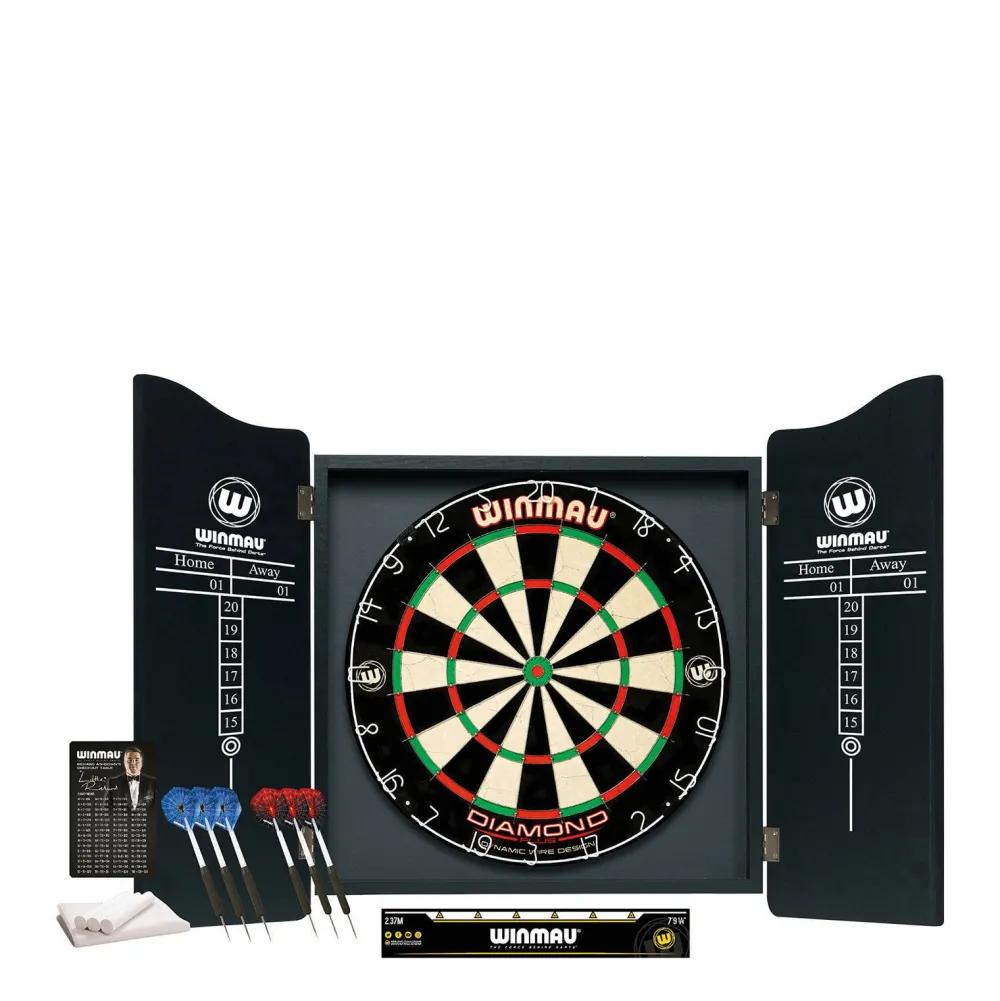 Pro Diamond Dartset - Kabinet, Dartbord En 2 Dartpijlen|Winmau Hot