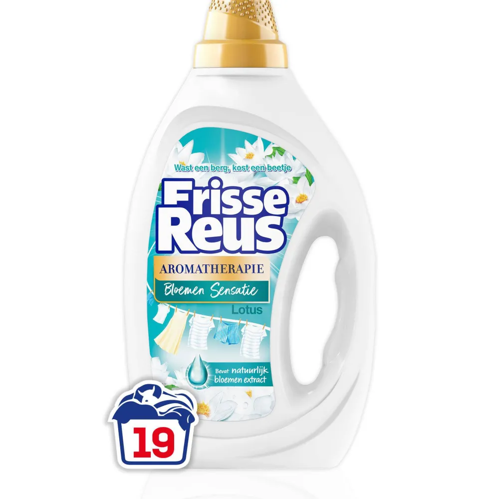 Clearance Witte Reus Gel Lotus - Vloeibaar Wasmiddel - Witte Was - Voordeelverpakking - 6 X 19 Wasbeurten - 114 Wasbeurten