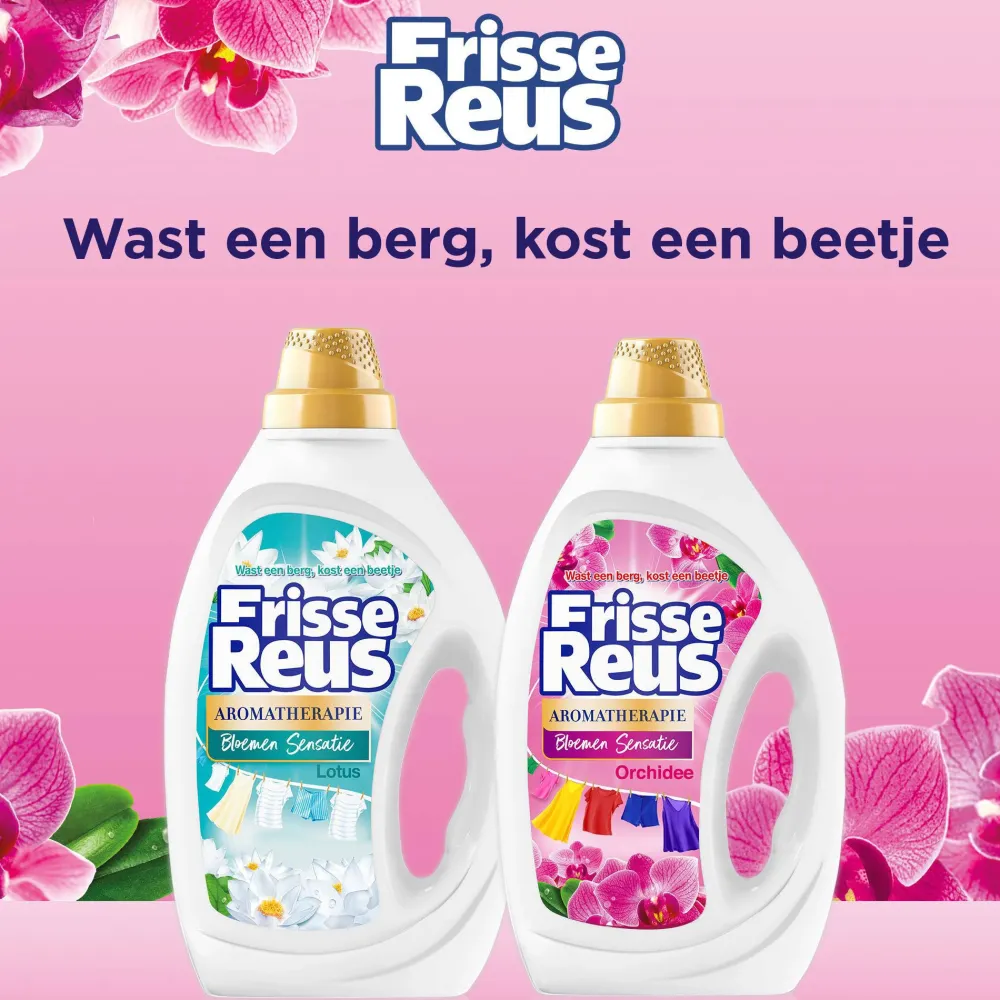 Outlet Witte Reus Gel Orchidee - Vloeibaar Wasmiddel - Gekleurde Was - Voordeelverpakking - 6 X 19 Wasbeurten - 114 Wasbeurten
