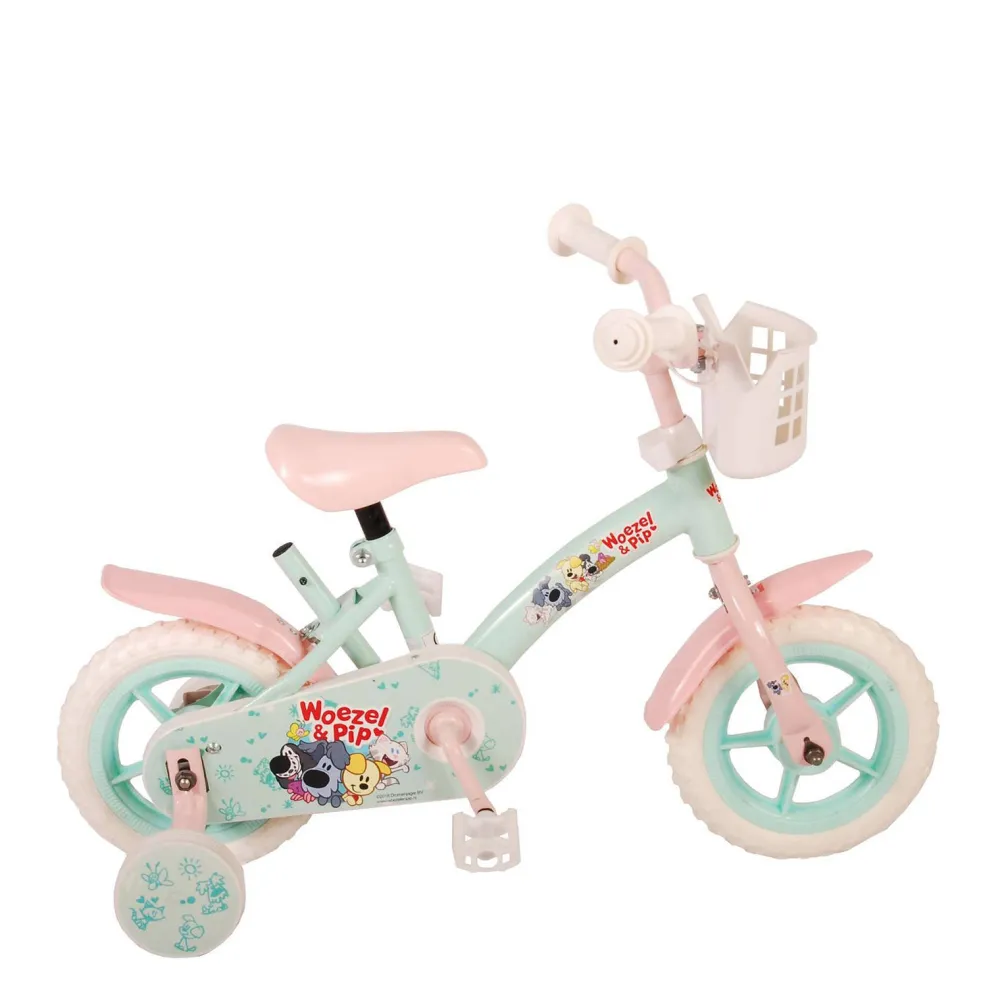 Kinderfiets 10 Inch Mintgroen/ Roze|Woezel & Pip Flash Sale