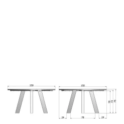 Cheap Woood Eettafel Rhonda Xl 150 Cm