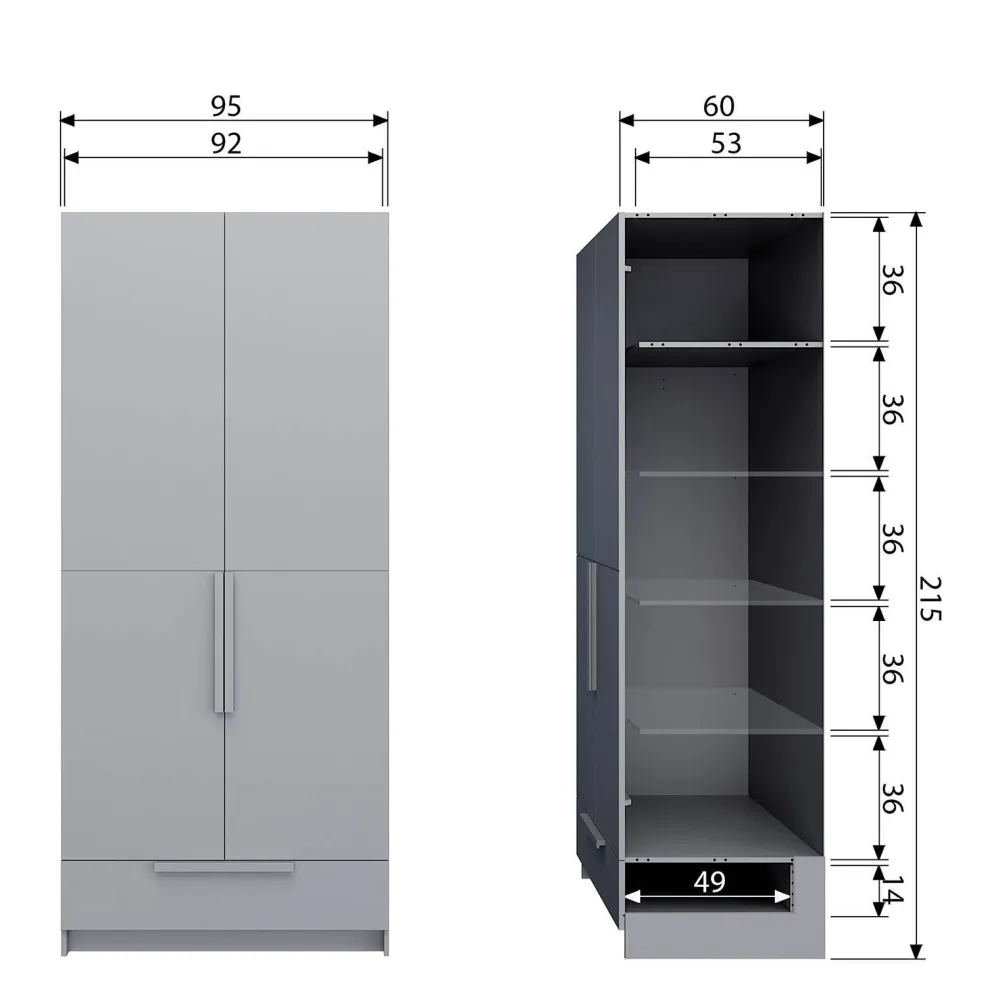 Outlet Woood Kledingkast Kast Pure