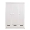 Outlet Woood Connect Kast 3-Deurs Met Lade - Grenen - Wit - 195X140X53