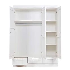Outlet Woood Connect Kast 3-Deurs Met Lade - Grenen - Wit - 195X140X53