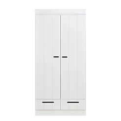 Clearance Woood Connect Kast 2-Deurs Met Lade - Grenen - Wit - 195X94X53 Connect