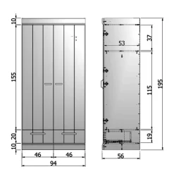 Clearance Woood Connect Kast 2-Deurs Met Lade - Grenen - Wit - 195X94X53 Connect
