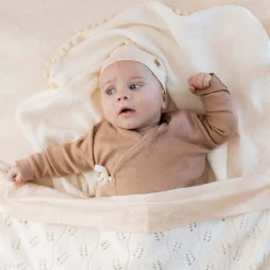 Hot Yumi Baby Baby Ledikantlaken Waves Hazelnut 100X150 Cm Beige